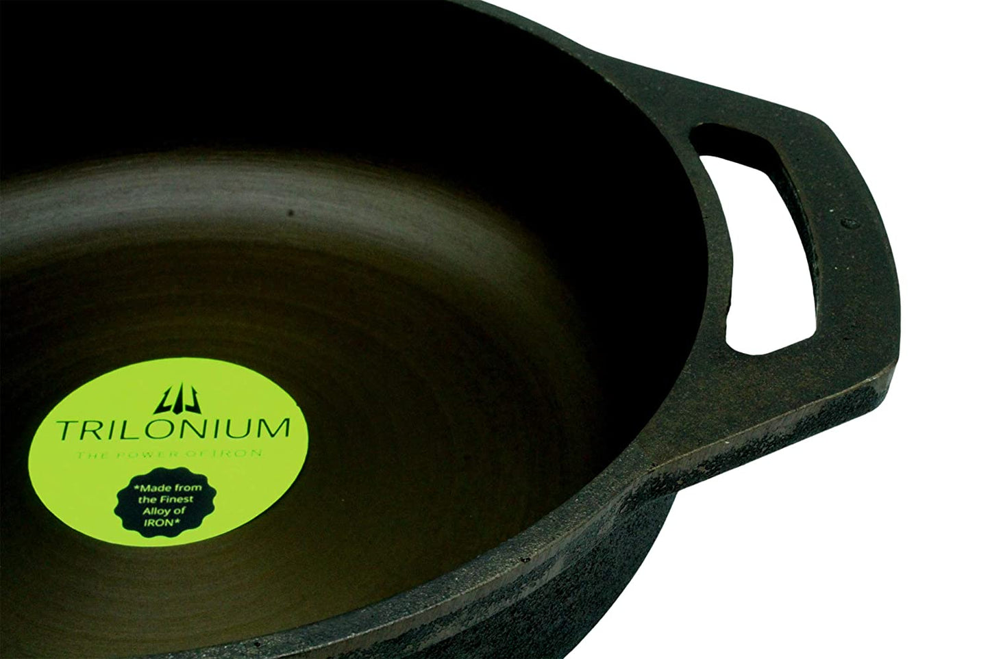 Fe+ Pre-Seasoned Cast Iron Flat Bottom Kadhai | Wok (Induction Compatible)