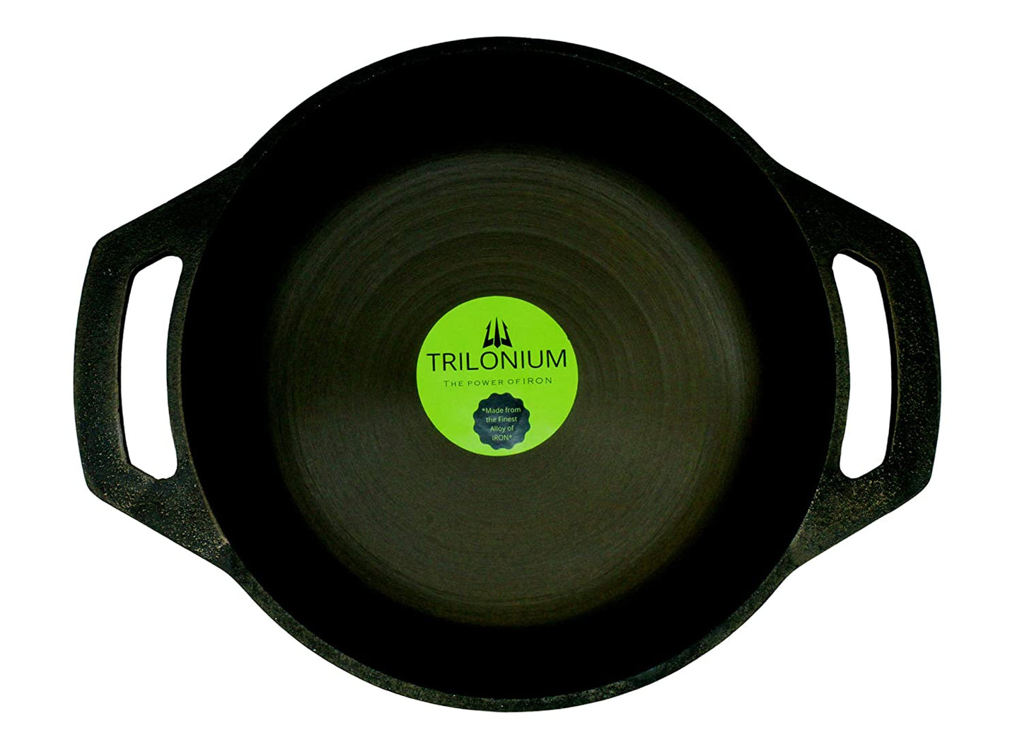 Fe+ Pre-Seasoned Cast Iron Flat Bottom Kadhai | Wok (Induction Compatible)