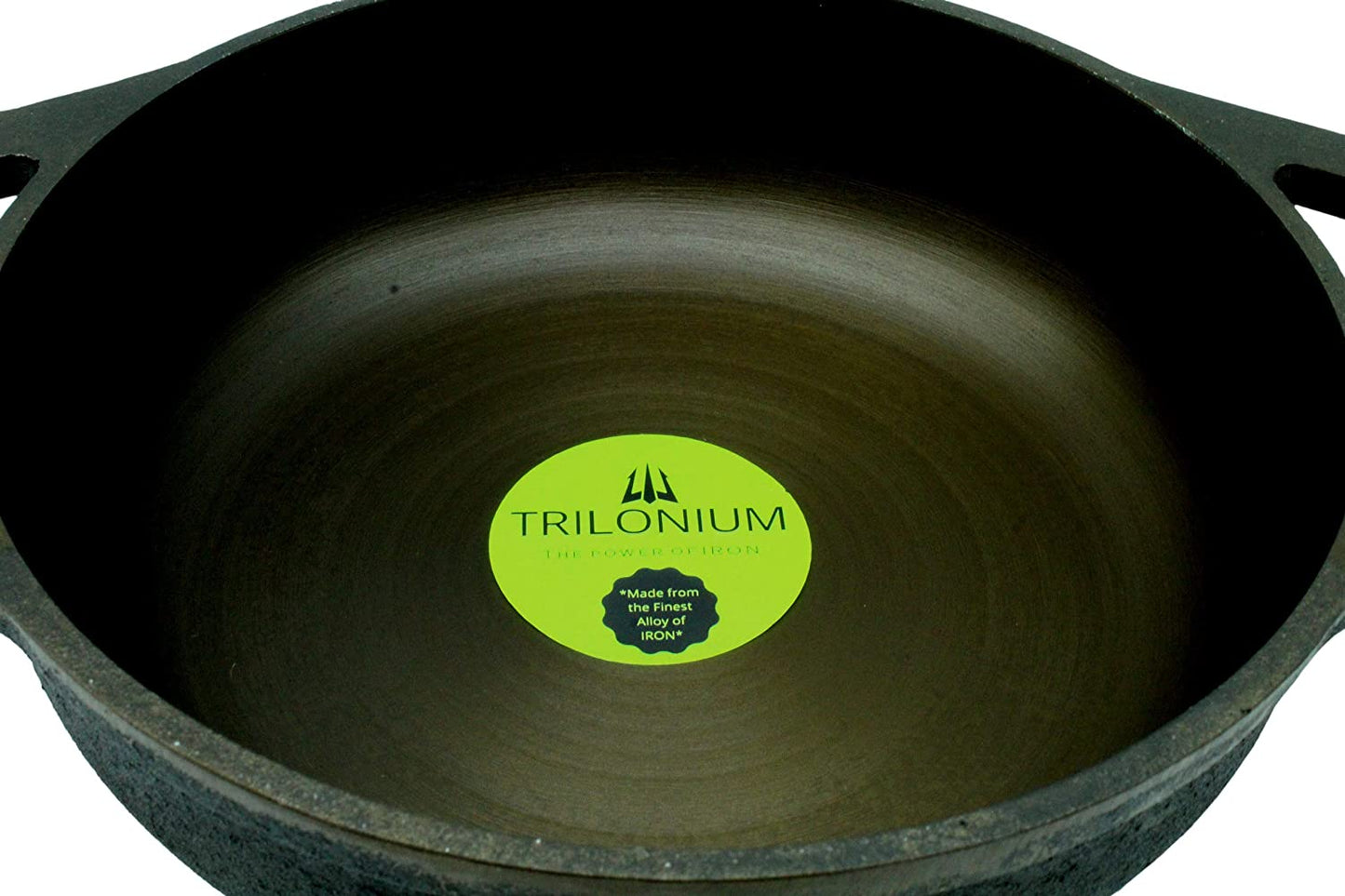 Fe+ Pre-Seasoned Cast Iron Flat Bottom Kadhai | Wok (Induction Compatible)