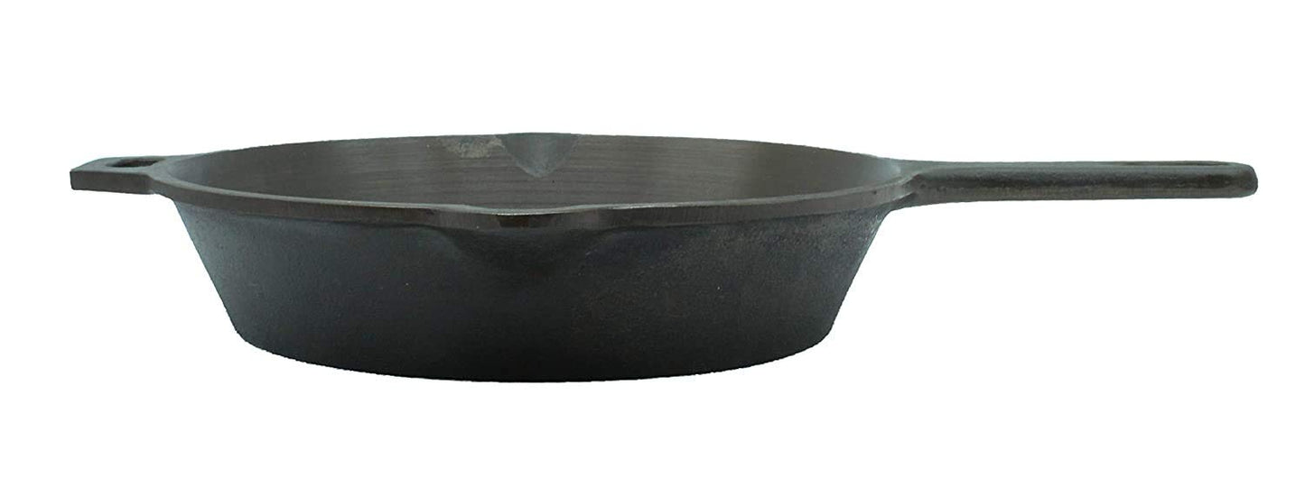 Fe+ Pre-Seasoned Cast Iron Induction Compatible Deep Skillet Fry Pan (26 cm | 10 Inch)
