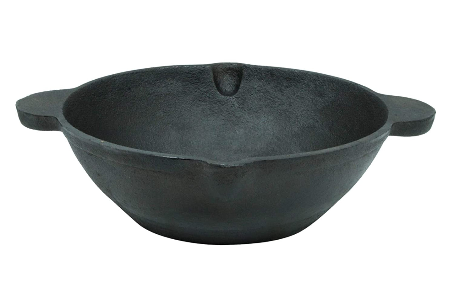 Fe+ Pre-Seasoned Cast Iron Kadhai | Wok 10 Inches (Induction Compatible)