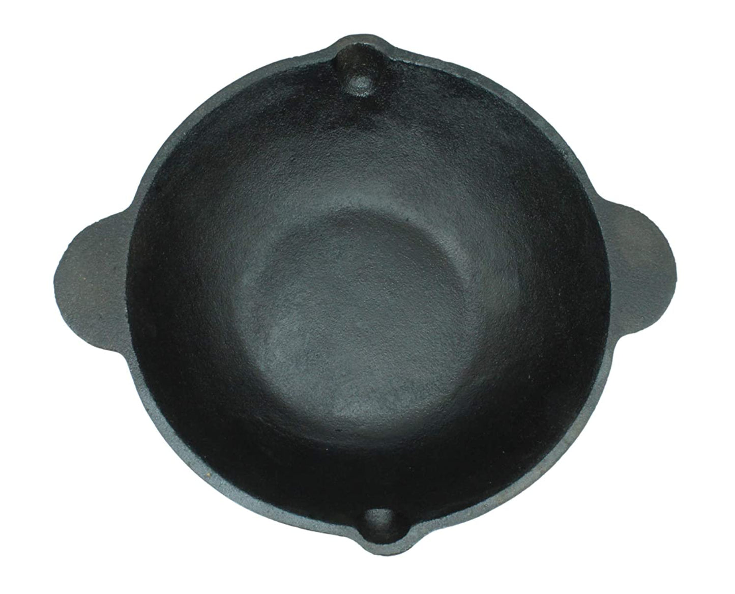 Fe+ Pre-Seasoned Cast Iron Kadhai | Wok 10 Inches (Induction Compatible)