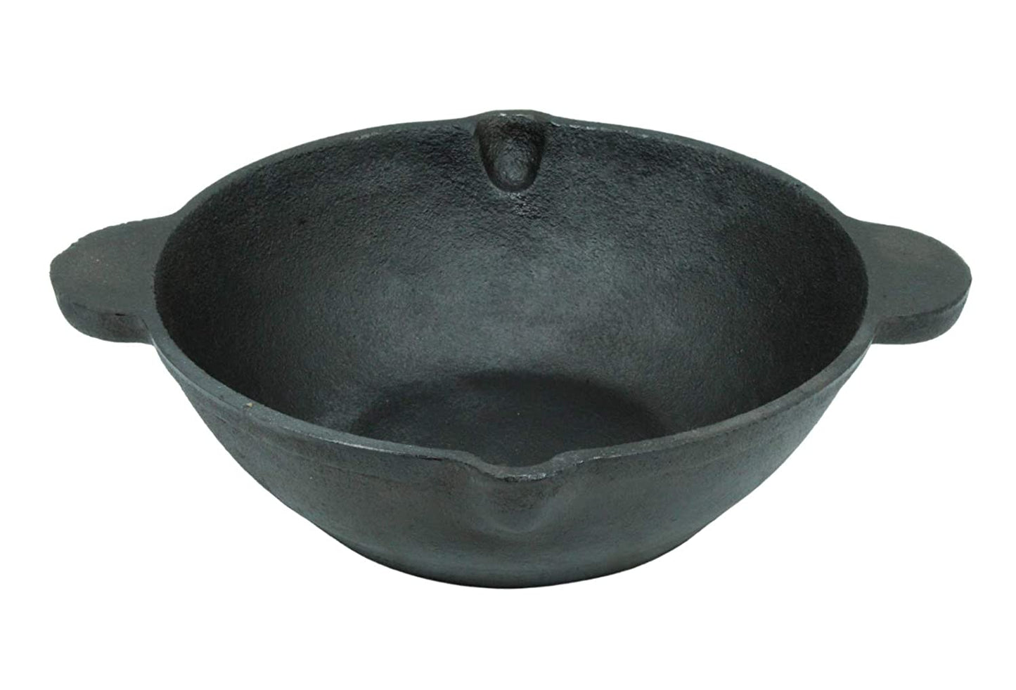 Fe+ Pre-Seasoned Cast Iron Kadhai | Wok 10 Inches (Induction Compatible)