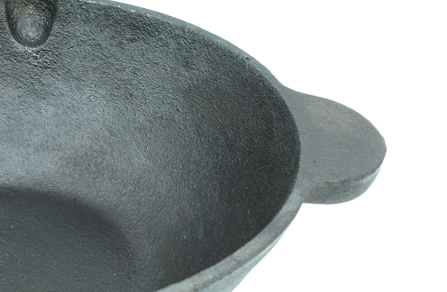 Fe+ Pre-Seasoned Cast Iron Kadhai | Wok 10 Inches (Induction Compatible)