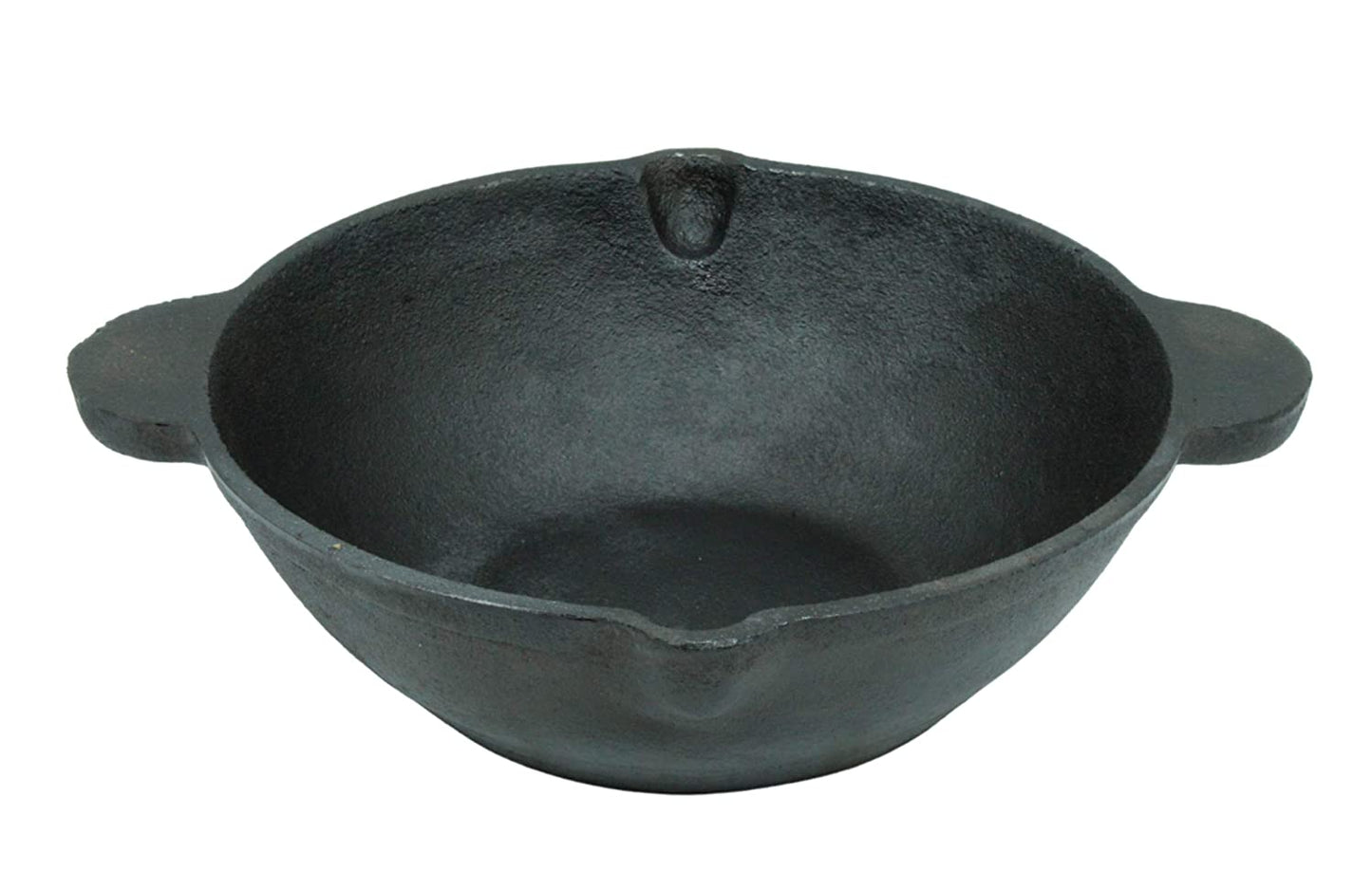 Fe+ Pre-Seasoned Cast Iron Kadhai | Wok 10 Inches (Induction Compatible)