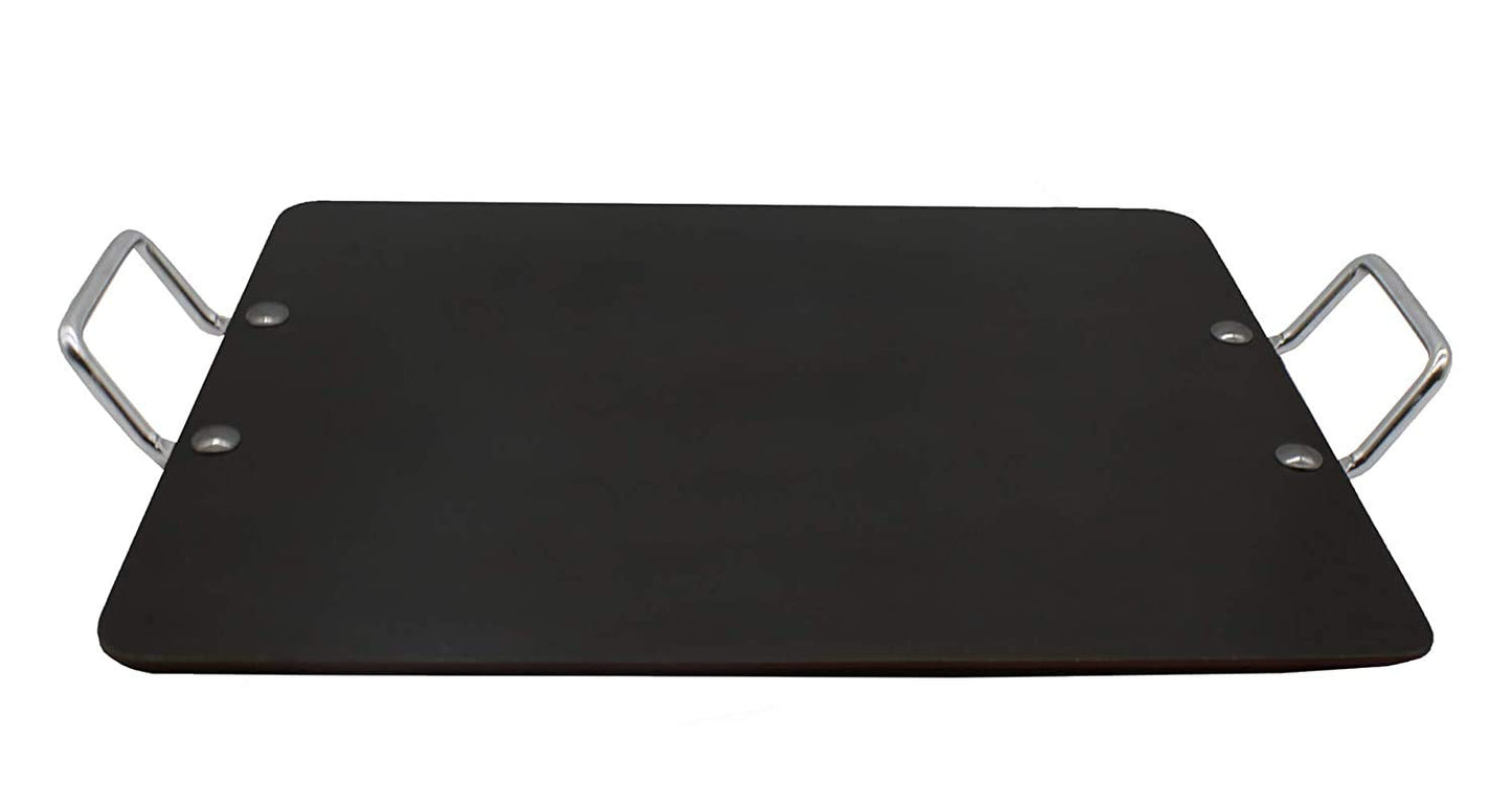 Fe+ Pre-Seasoned Mild Carbon Steel | Iron Rectangle Pathri Tawa 39cm X 31cm (Thickness-3mm)