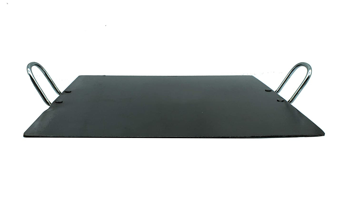 Fe+ Pre-Seasoned Mild Carbon Steel | Iron Square Pathri Tawa 30cm (Thickness-3mm)