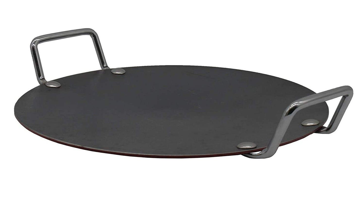 Fe+ Pre-Seasoned Mild Carbon Steel | Iron Round Concave Dosa | Roti Tawa 29cm (Thickness-3mm)