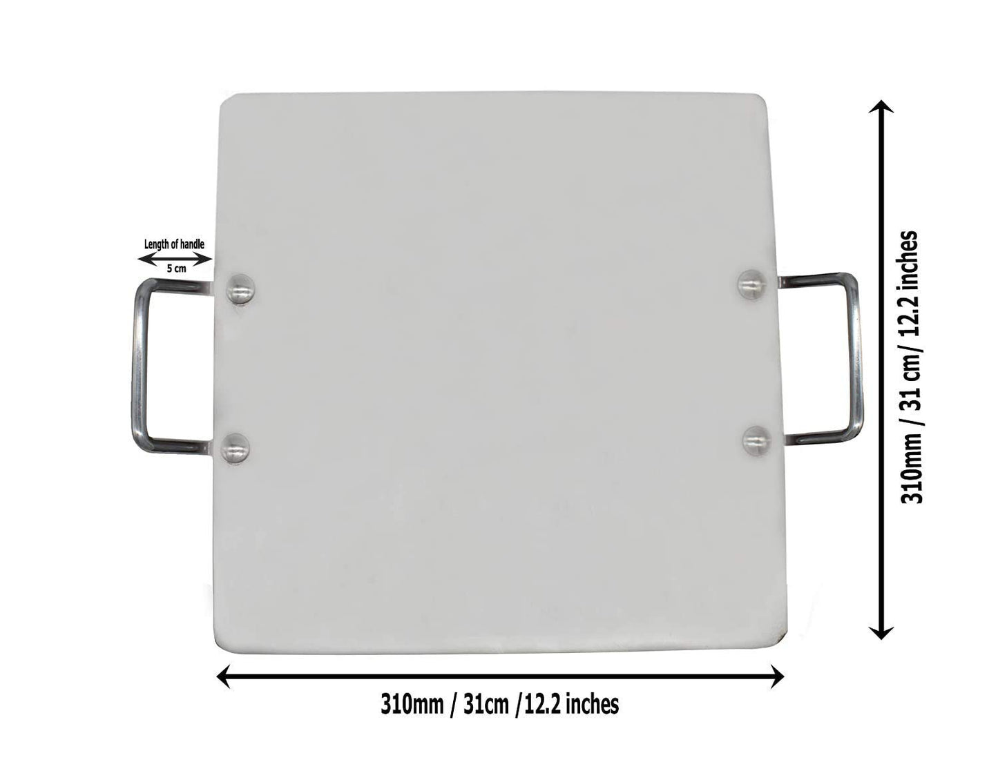 Fe+ Pre-Seasoned Mild Carbon Steel | Iron Square Pathri Tawa 31cm (Thickness-8mm)