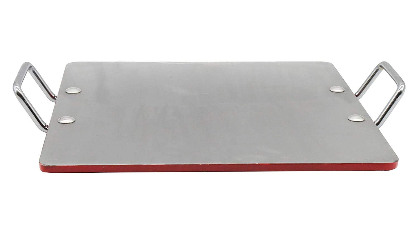 Fe+ Pre-Seasoned Mild Carbon Steel | Iron Square Pathri Tawa 31cm (Thickness-8mm)