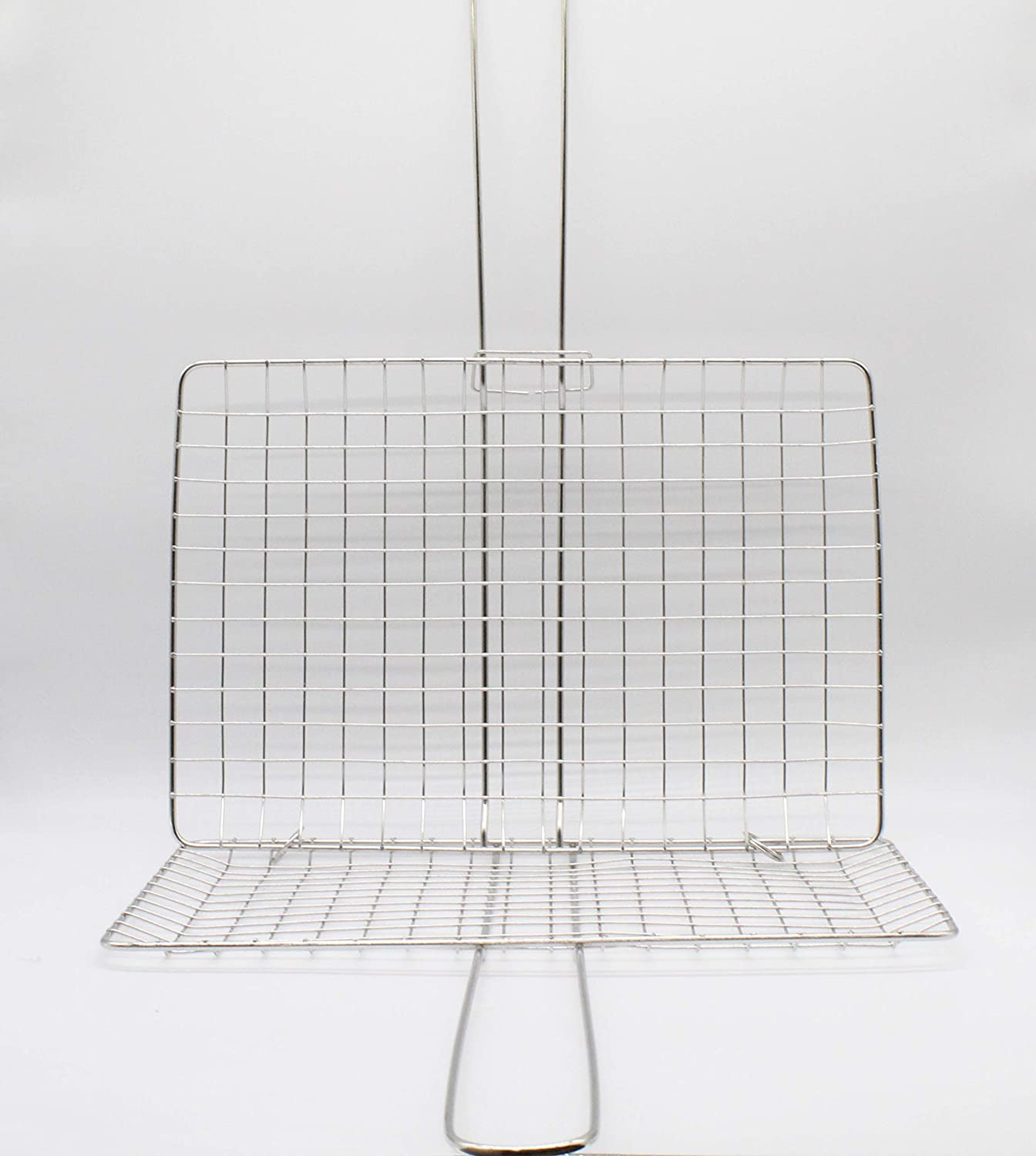 Stainless Steel Foladable Portable Barbecue BBQ Grill Net Basket for Fish, Meat, Vegetable, Steak and Shrimp