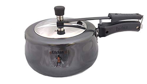 Induction Base Aluminum Pressure Cooker 2 Litres - Black Color