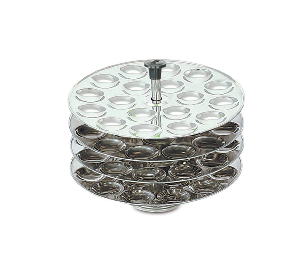Maxima Stainless Steel Mini Idli Plates (4 Plates | 72 Mini Idlis)
