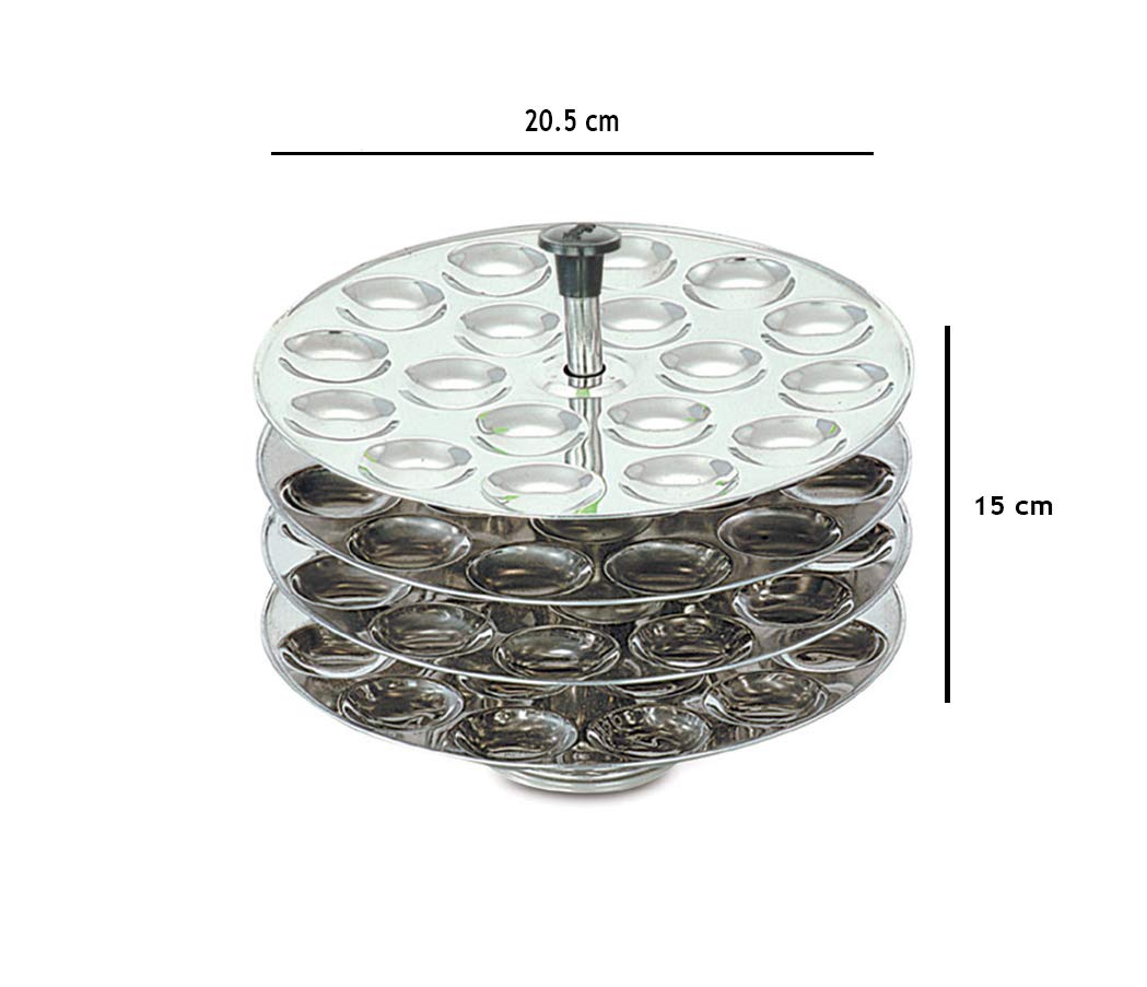 Maxima Stainless Steel Mini Idli Plates (4 Plates | 72 Mini Idlis)