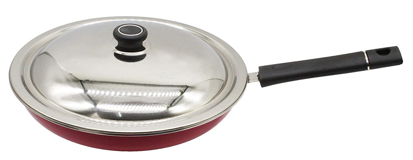 Nonstick Fry Pan with Stainless Steel Lid 24cm