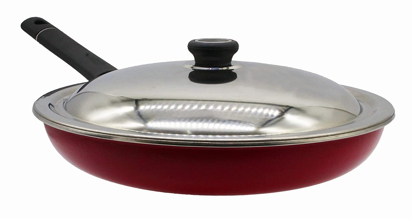 Nonstick Fry Pan with Stainless Steel Lid 24cm