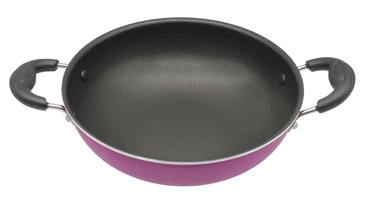 Nonstick Kadhai With Stainless Steel Lid 21cm