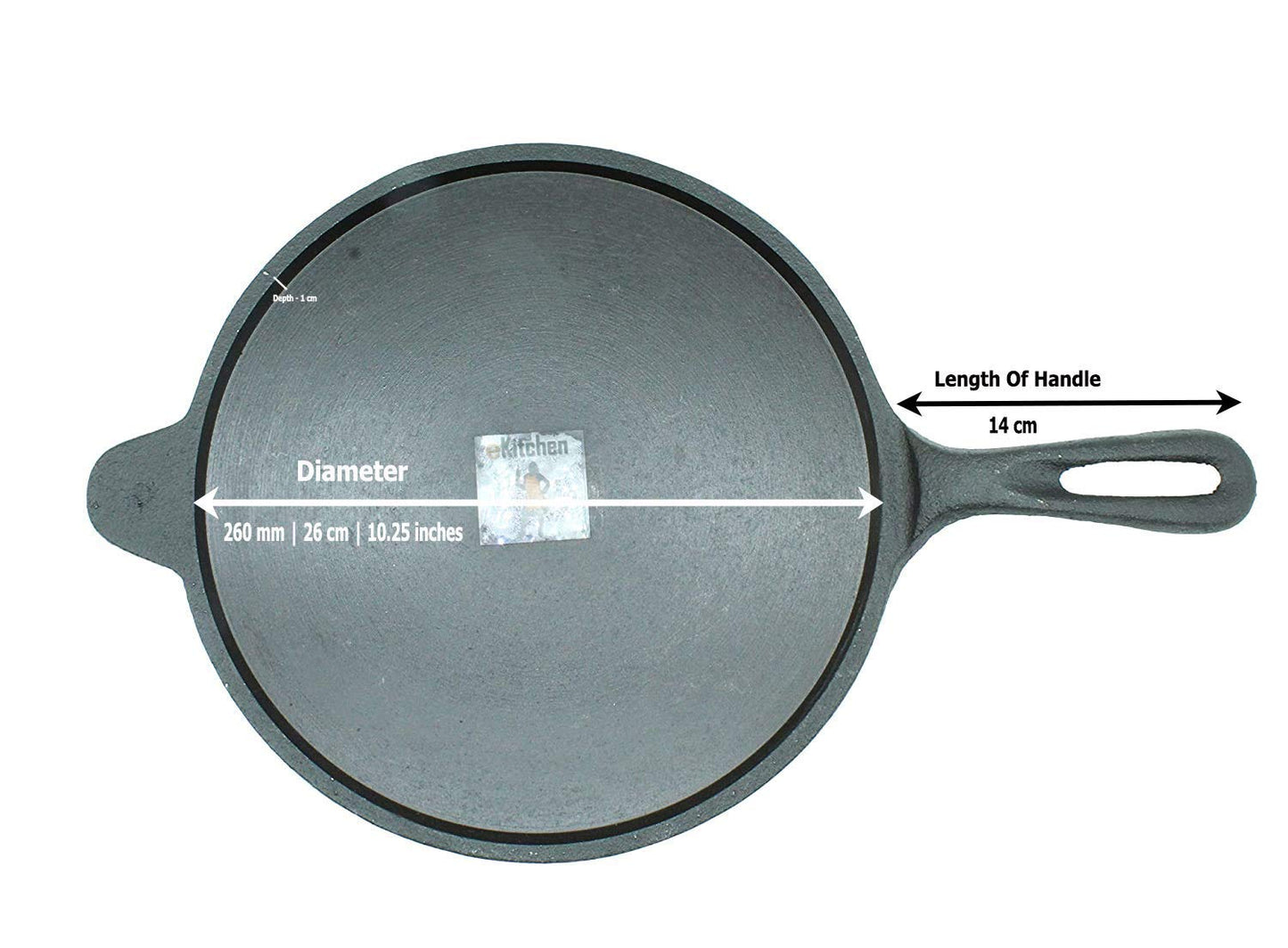 Pre-Seasoned Cast Iron Dosa Tawa 10.25 inch | 26 cm (Induction Compatible)