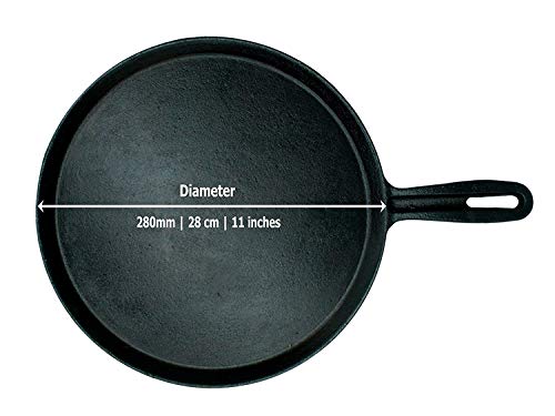 Pre-Seasoned Cast Iron Dosa Tawa 11 inch | 28 cm (Induction Compatible)