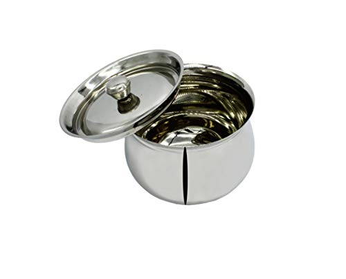Stainless Steel Tomato Handi Chubby Serving Dish Pot Set of 3 Pcs - 10 cm,12 cm,15 cm
