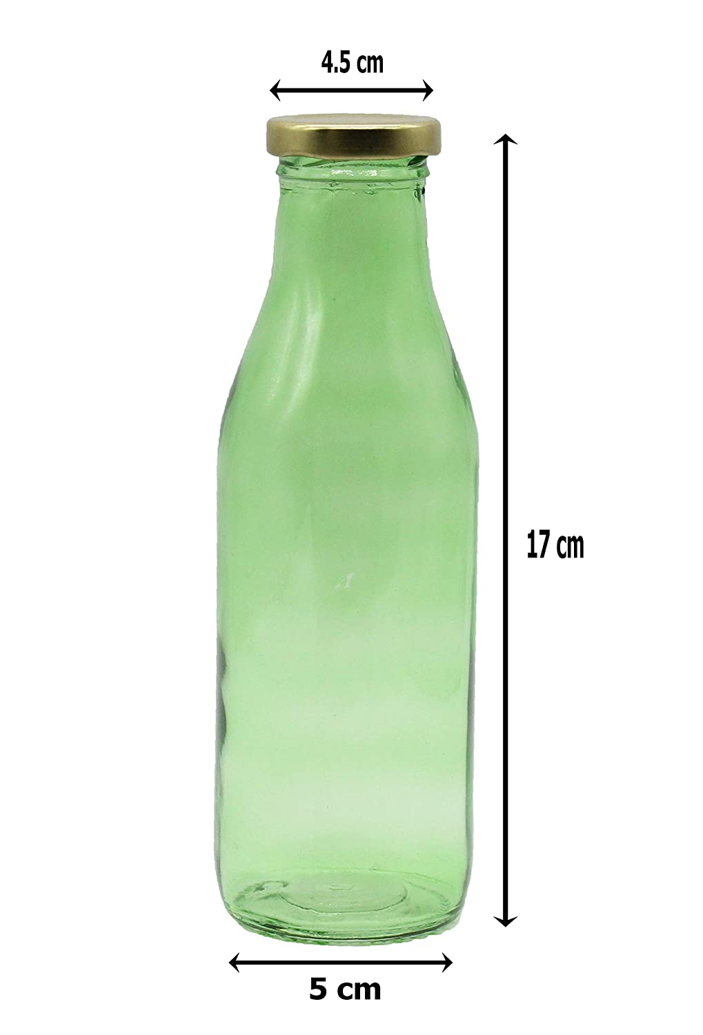 Glass Milk Bottle 500ml | Green-Set of 4 Pcs