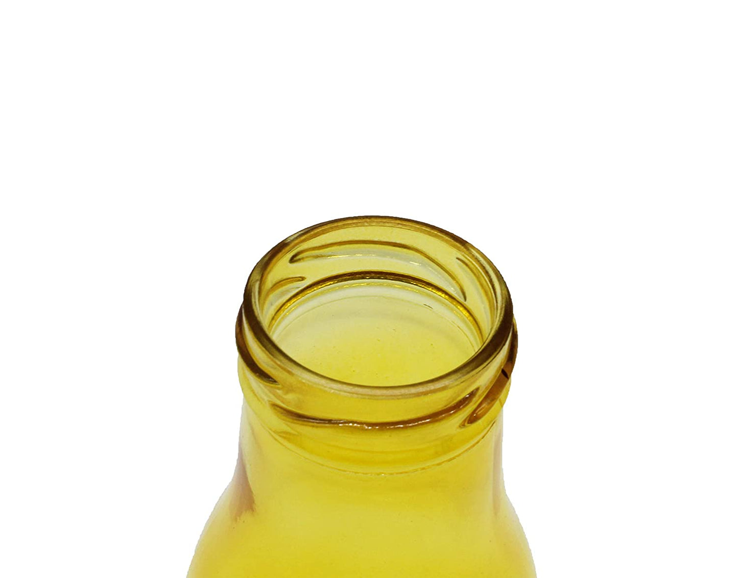 Glass Milk Bottle 300ml | Yellow-Set of 4 Pcs