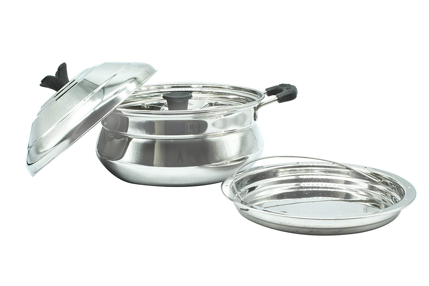 Stainless Steel 15 Idlies Multi Steamer Idli Pot 3 Plates | 1 Steamer Plate (Induction Compatible)