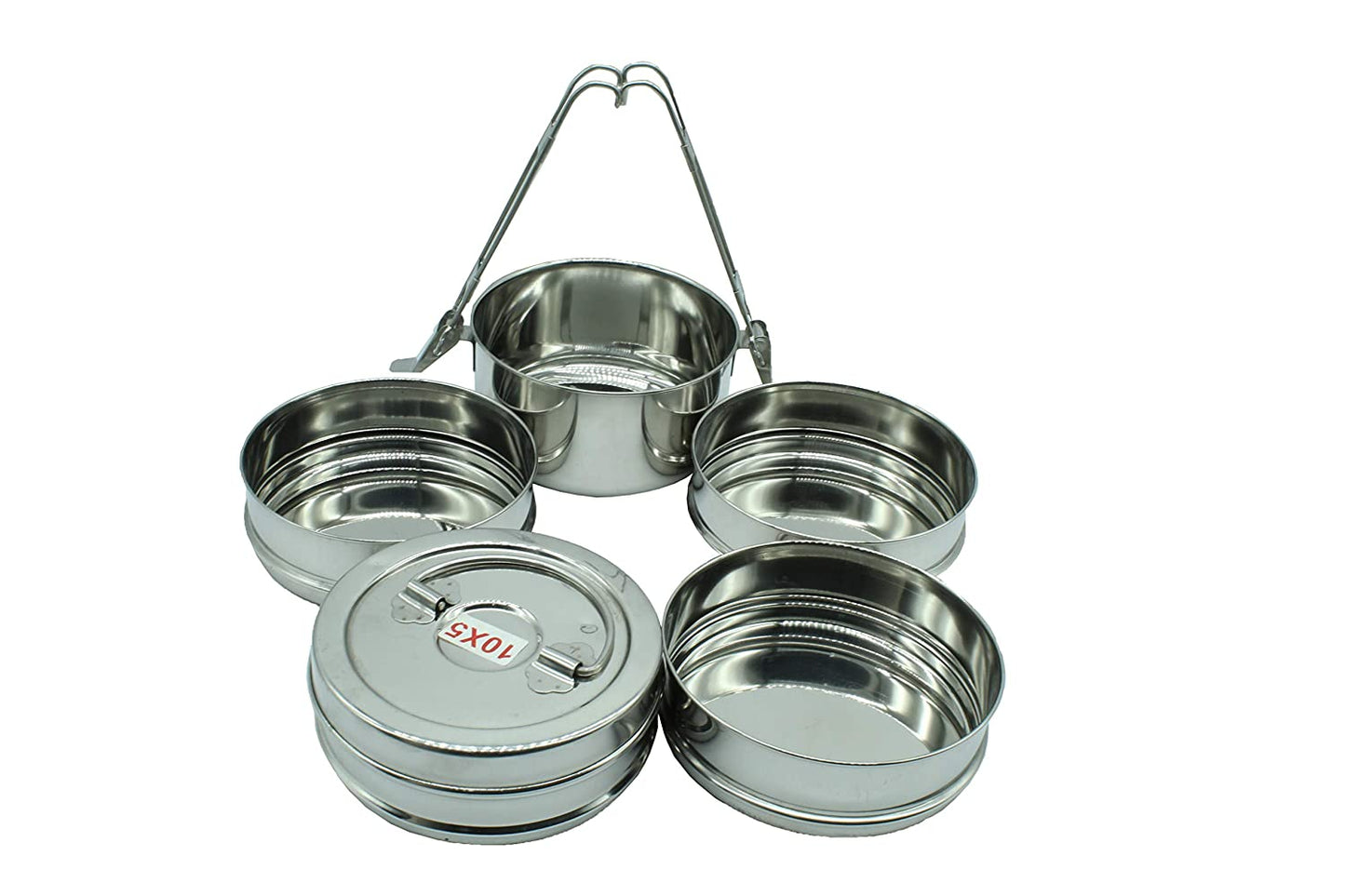 Stainless Steel 5 Tier Lunch Box | Tiffin Carrier (Size:10x5)