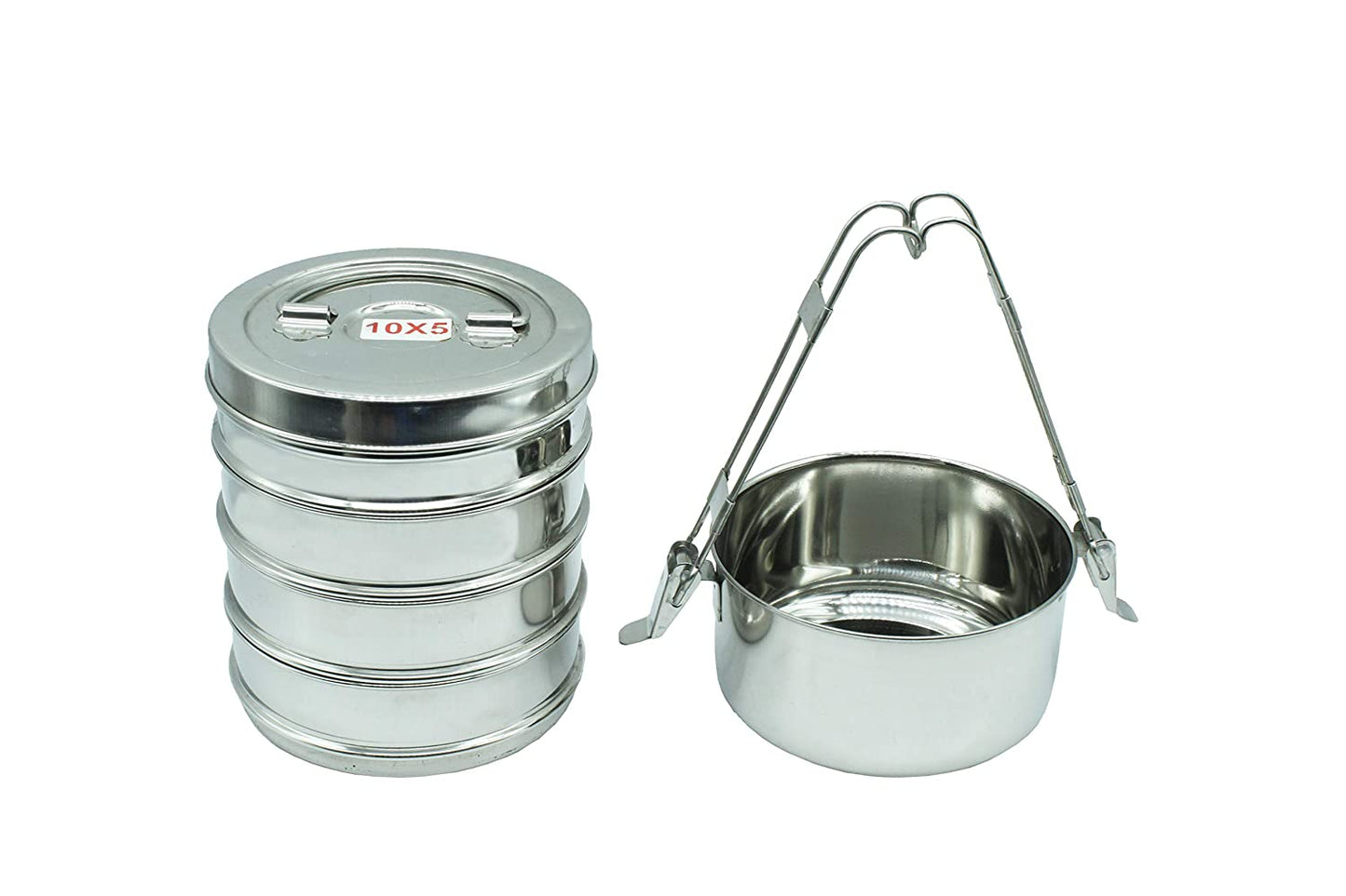 Stainless Steel 5 Tier Lunch Box | Tiffin Carrier (Size:10x5)