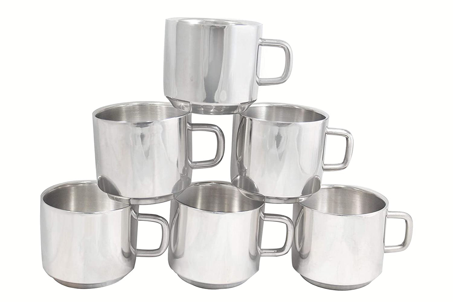 Stainless Steel 750ml Hot & Cold Water Bottle | Flask + 120ml Cups | Mugs Set of 6 Pcs