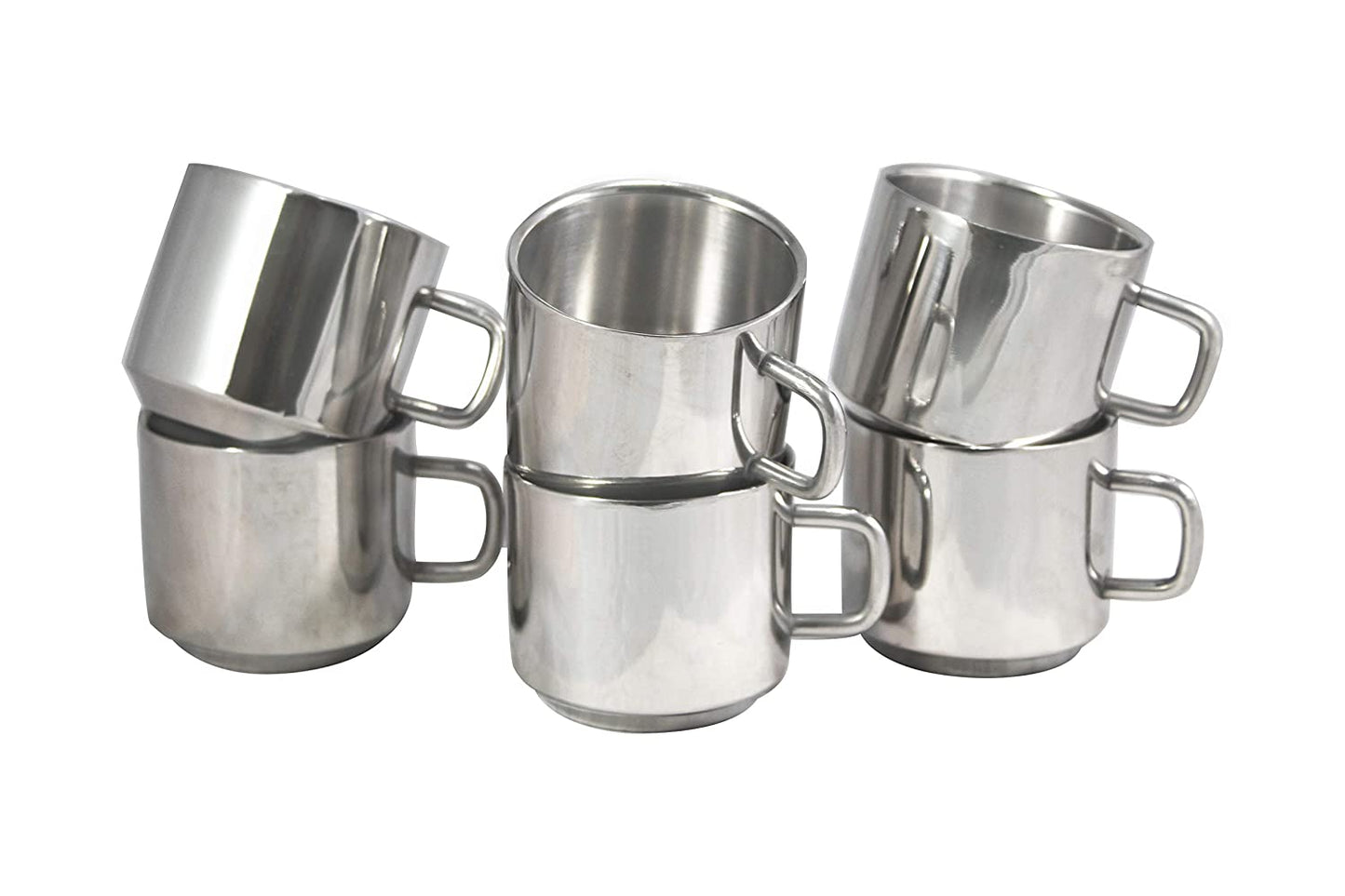Stainless Steel 750ml Hot & Cold Water Bottle | Flask + 120ml Cups | Mugs Set of 6 Pcs