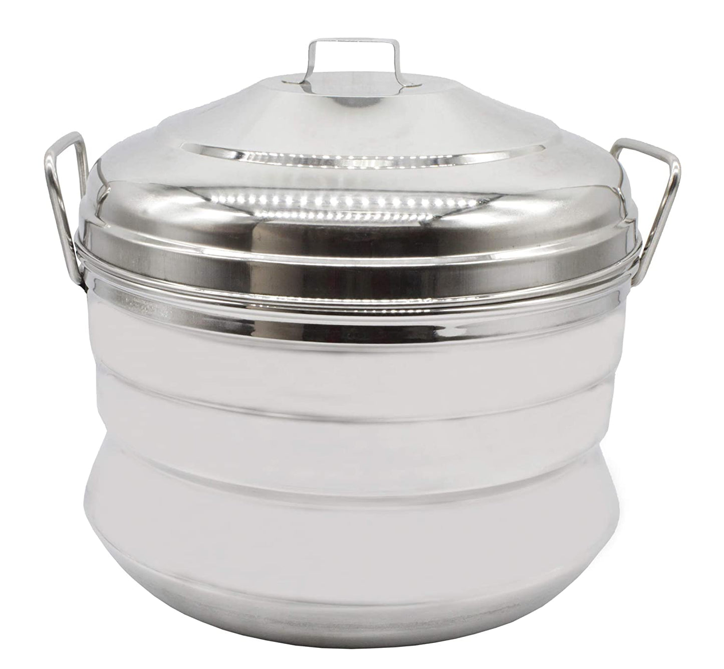 Stainless Steel Idly Panai Induction Base With 3 Idly Plates (18 Idlies)