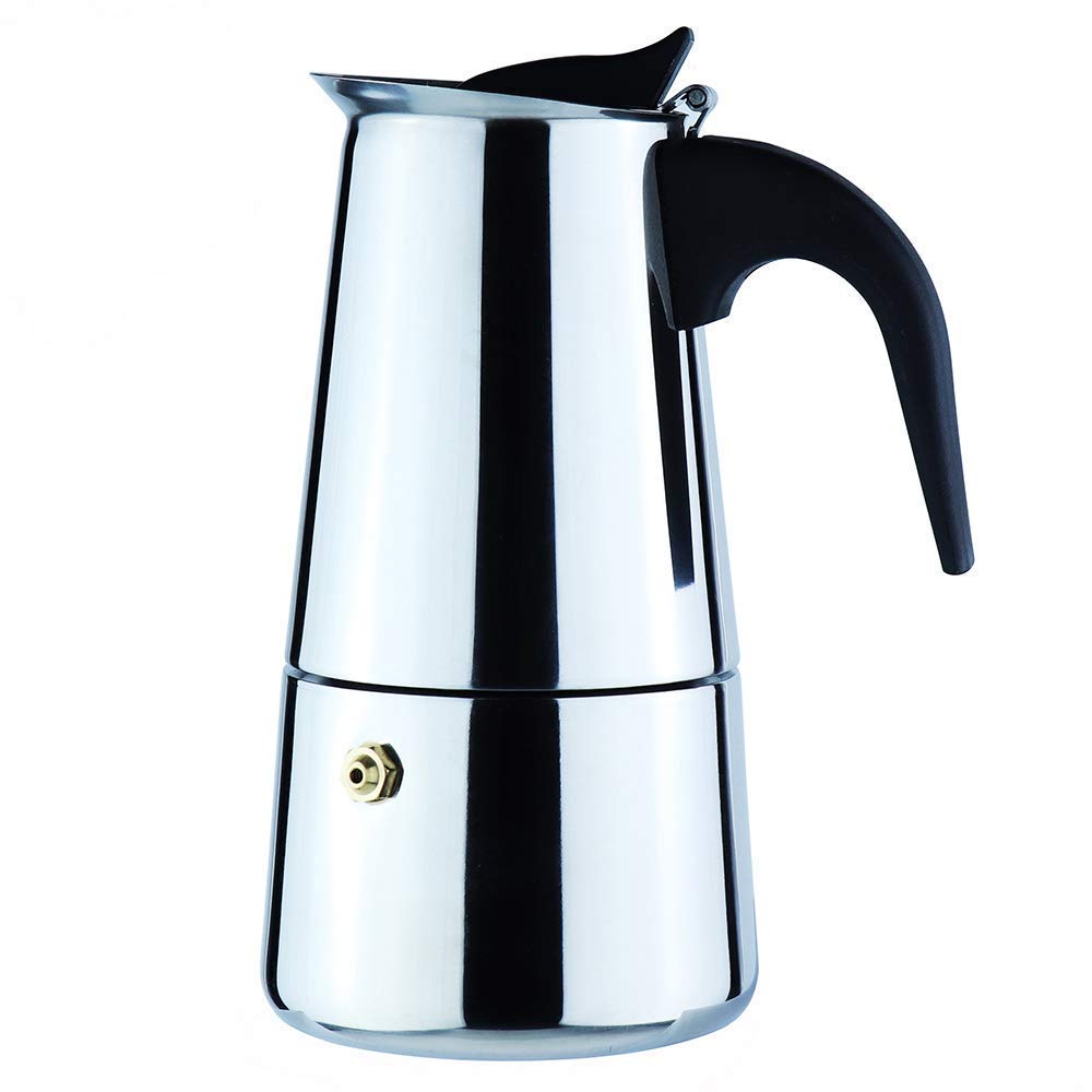 Stainless Steel Moka Expresso Coffee Pot (Works on Induction Cooktops)