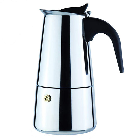 Stainless Steel Moka Expresso Coffee Pot (Works on Induction Cooktops)