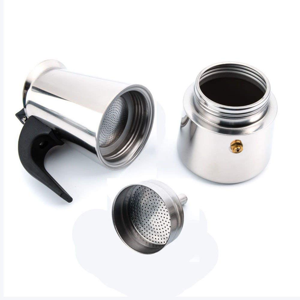 Stainless Steel Moka Expresso Coffee Pot (Works on Induction Cooktops)