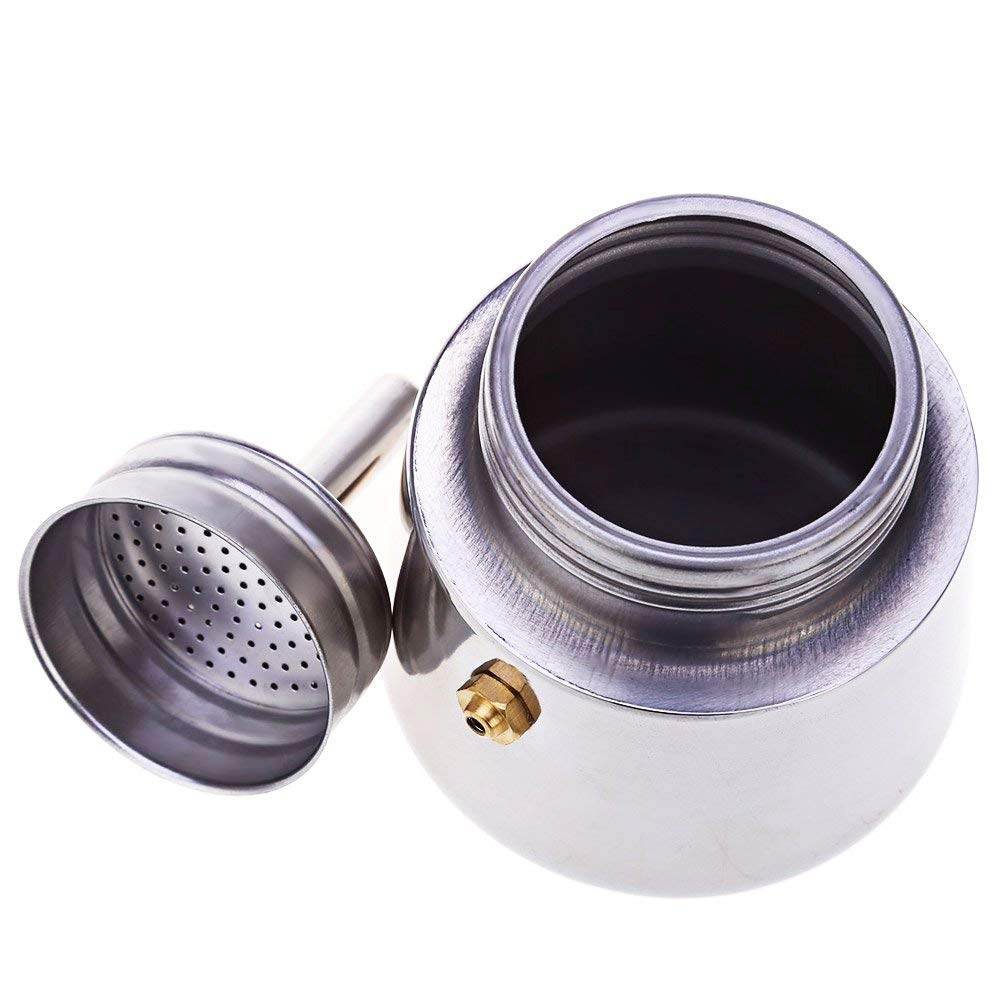 Stainless Steel Moka Expresso Coffee Pot (Works on Induction Cooktops)