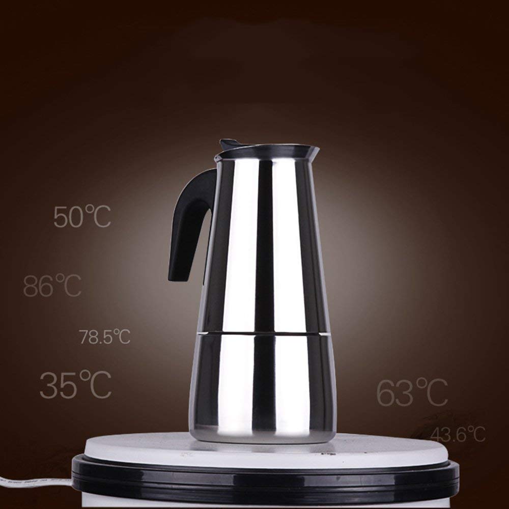 Stainless Steel Moka Expresso Coffee Pot (Works on Induction Cooktops)