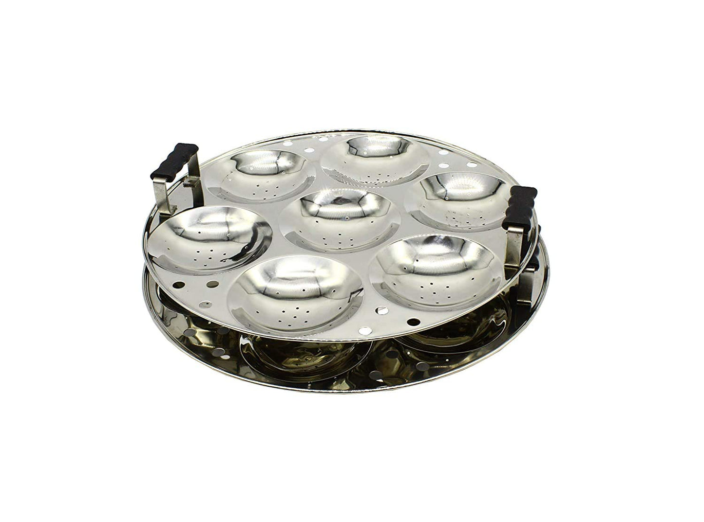 Stainless Steel Multi Steamer Pot 2 Idli Plates (14 Idlis), 1 Mini Idli Plate (20 Mini Idlis) and 1 Multi Purpose Steamer | Idiyappam Steamer Plate (Induction Compatible)