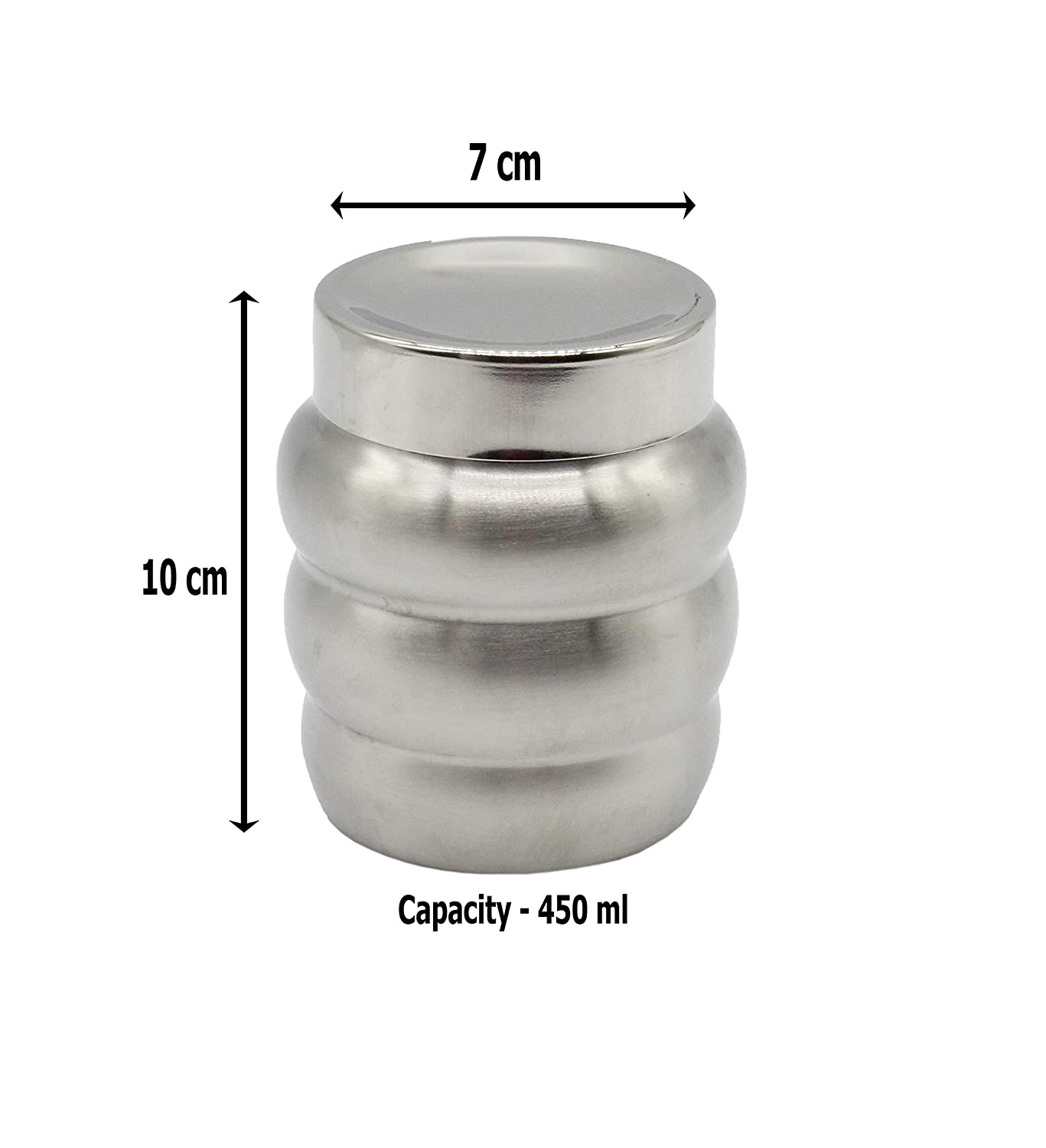 Stainless Steel Pickle Container 450 ml (Set Of 6 Pcs)