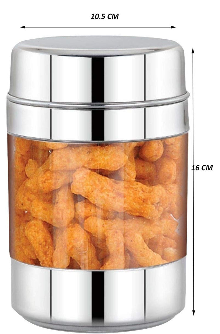 Stainless Steel See Through Canister 1100ml (Set of 2 Pcs)