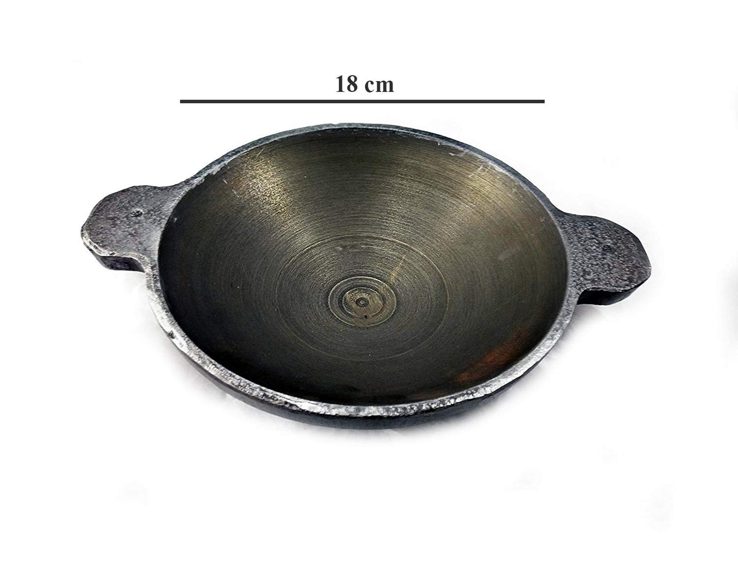 Cast Iron Pre-Seasoned Induction Compatible Appam Pan | Kadhai 18cm