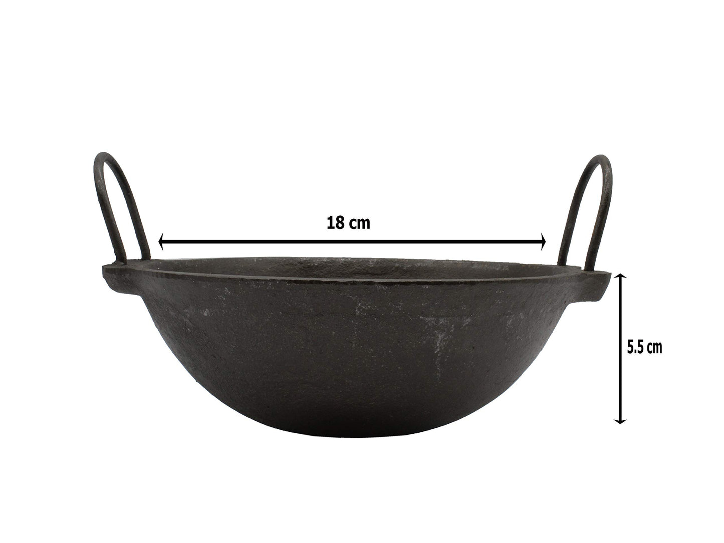Pre-Seasoned Cast Iron 0.75 Litre Kadhai NO.0 - 7.5 Inch | 18 cm (Induction Compatible)