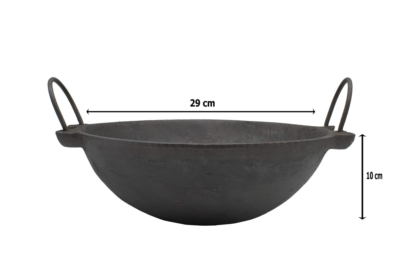 Pre-Seasoned Cast Iron 3.5 Litres Kadhai NO.4 | 11.5 Inch | 29 cm (Induction Compatible)