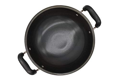 Fe+ Pre-Seasoned Iron Deep Kadhai with Lid 21.5cm
