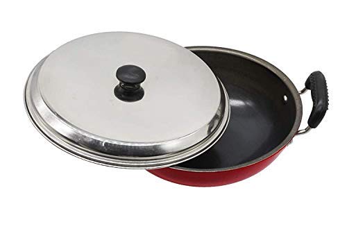 Fe+ Pre-Seasoned Iron Deep Kadhai with Lid 21.5cm