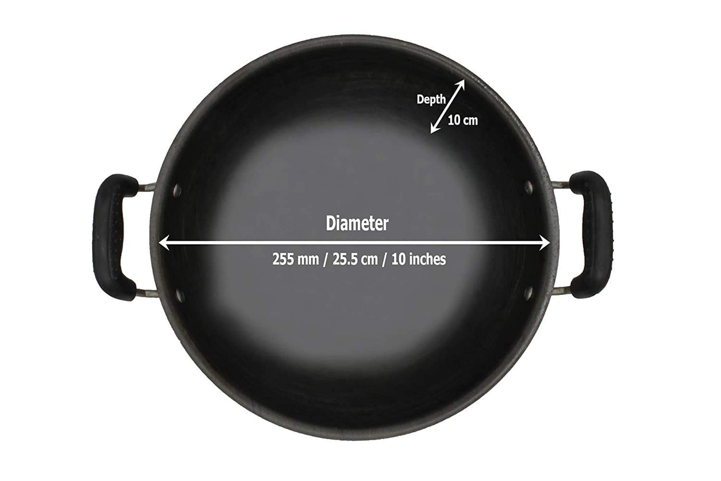 Fe+ Pre-Seasoned Iron Deep Kadhai with Lid 25.5cm