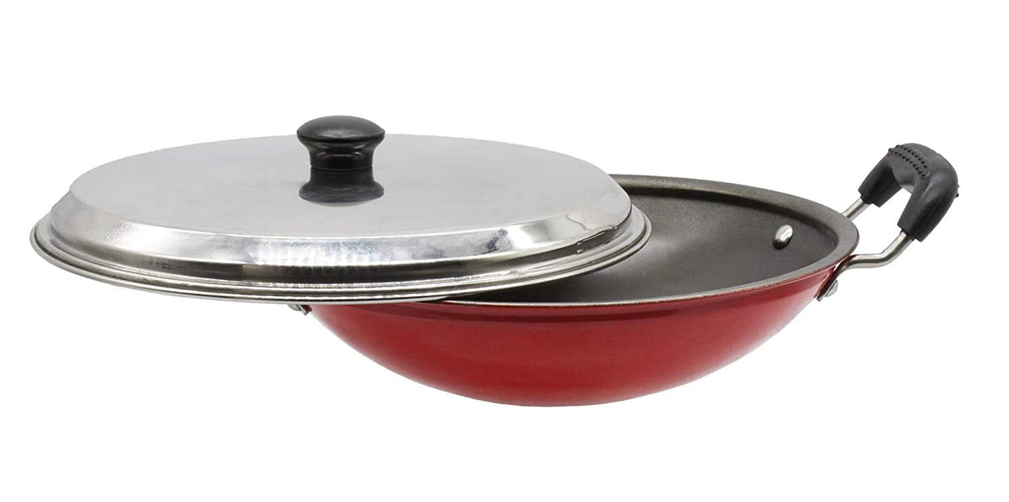 Fe+ Pre-Seasoned Mild Carbon Steel | Iron Appam Pan | Appachetty 21cm