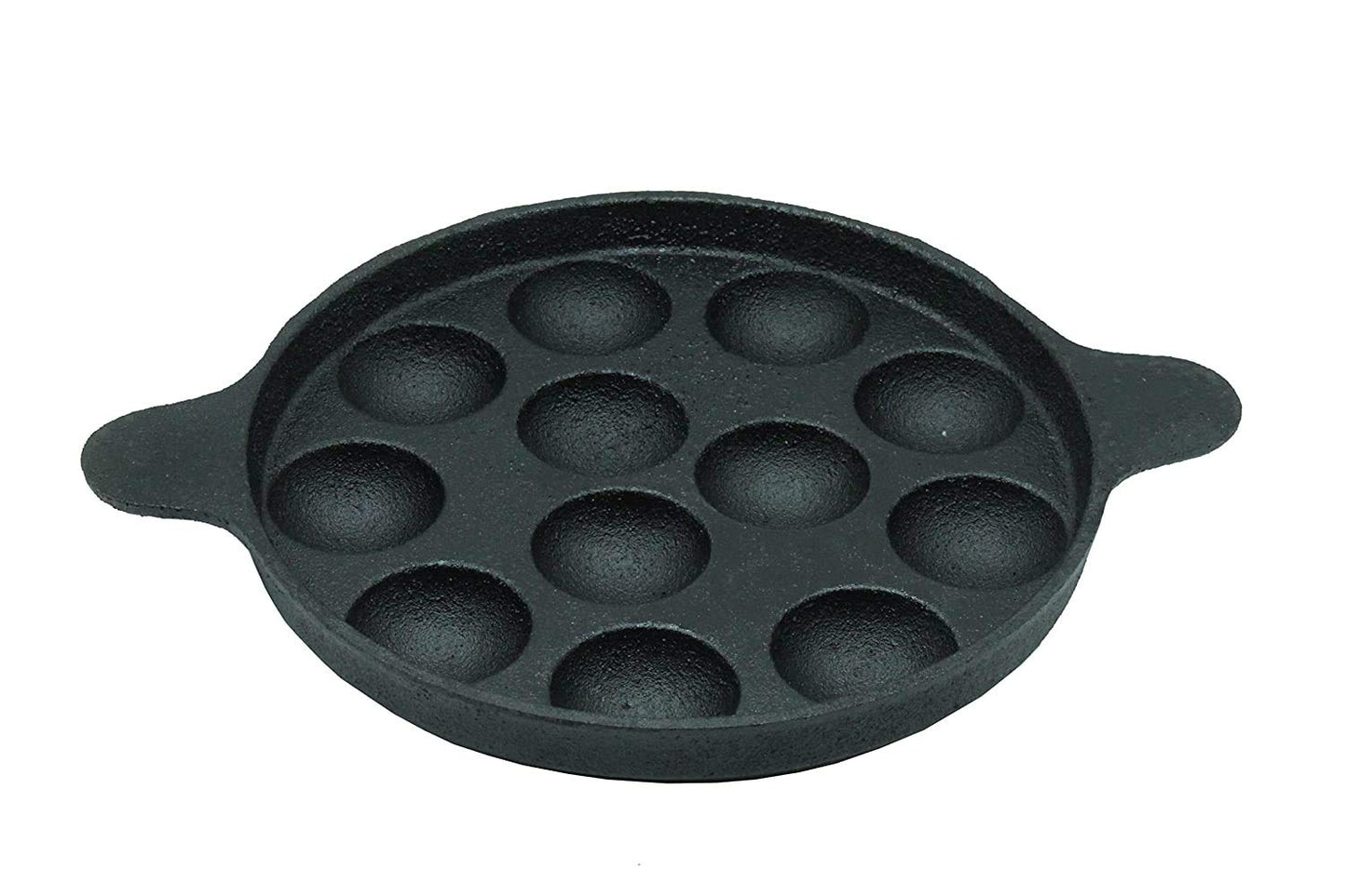 Fe+ Pre-Seasoned Cast Iron Paniyaram | Paddu Pan (12 Pits | Round)