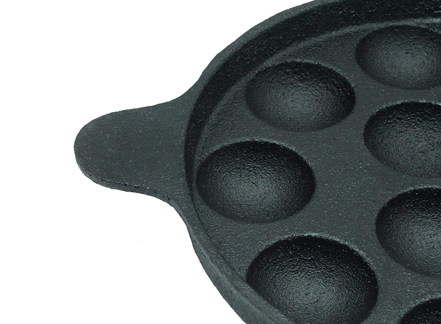 Fe+ Pre-Seasoned Cast Iron Paniyaram | Paddu Pan (12 Pits | Round)