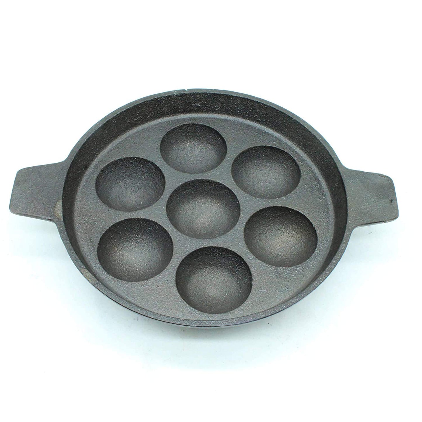 Fe+ Pre-Seasoned Cast Iron Paniyaram | Paddu Pan (7 Pits | Round)